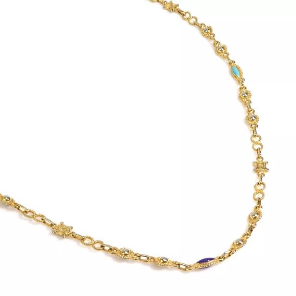 Auth CELINE Necklace Gold/Multicolor Metal/Enamel - Picture 11 of 16